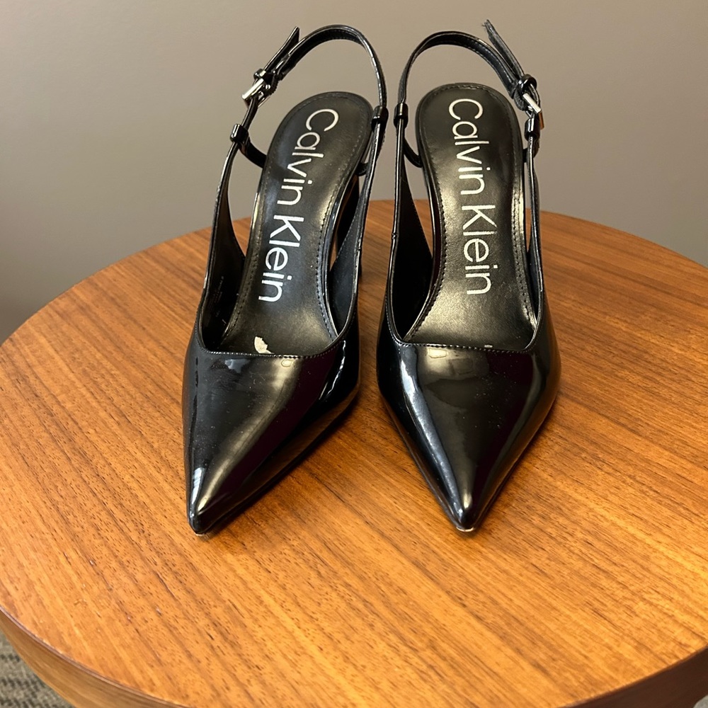 Calvin Klein black slingbacks